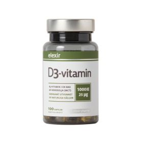 Elexir Pharma D3 Vitamin 1000 IE 100 kapslar