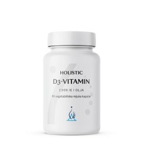 Holistic D3-Vitamin i kokosolja 50 mg 90 kapslar