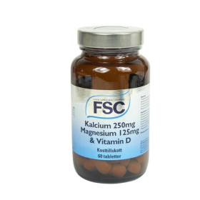 FSC Kalcium 250 mg, Magnesium 125 mg & Vitamin D 60 tabletter