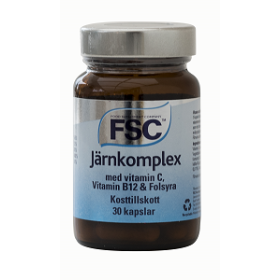FSC Järnkomplex med C-vitamin, B12 och Folsyra 30 kapslar