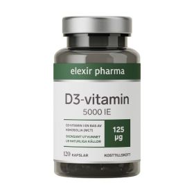 Elexir Pharma D3-vitamin 5000 IE 120 kapslar